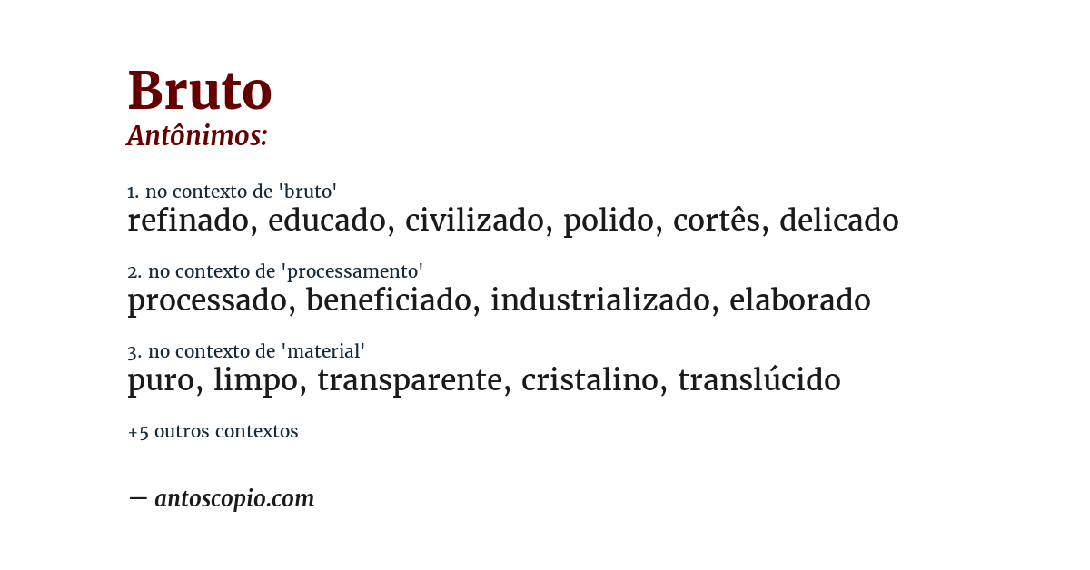 Antônimo de bruto