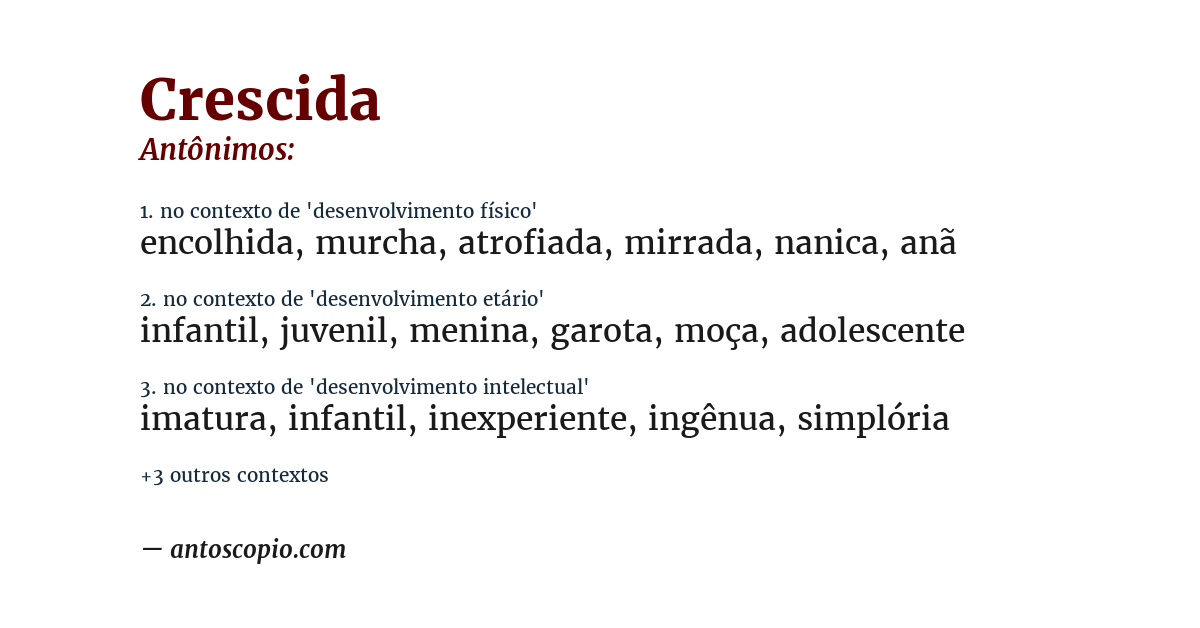 Antônimo de crescida