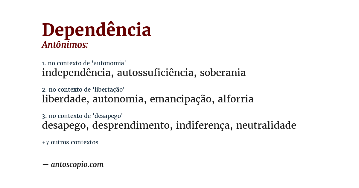 Antônimo de dependência