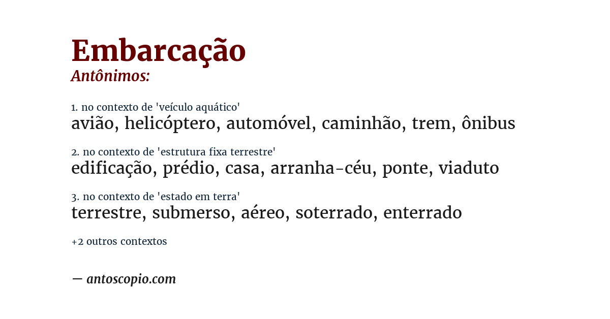 Antônimo de embarcação