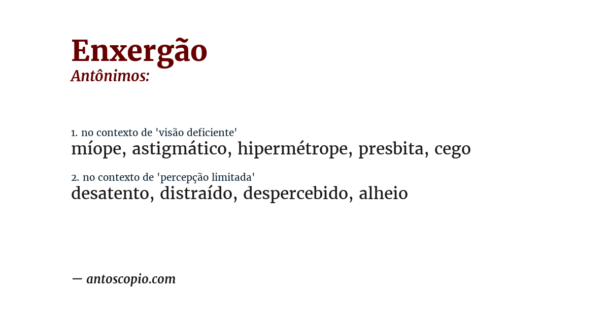 Antônimo de enxergão