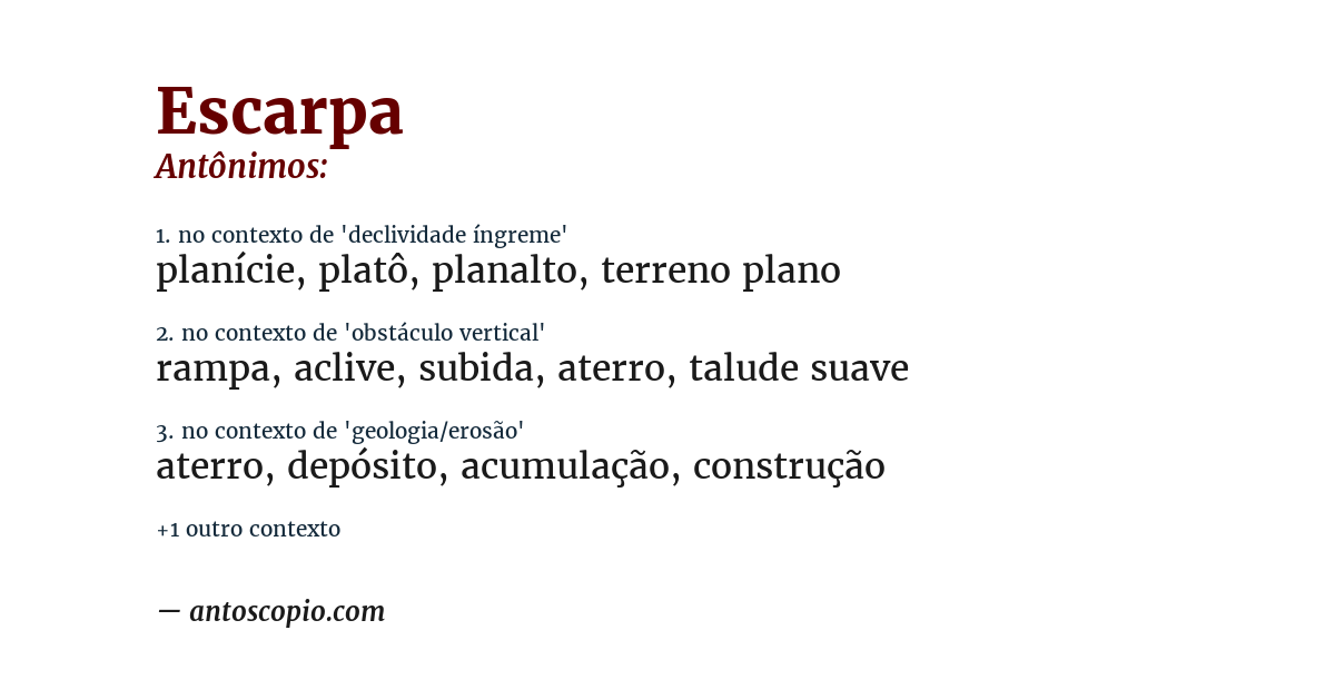 Antônimo de escarpa