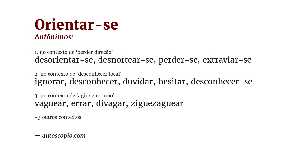 Antônimo de orientar-se