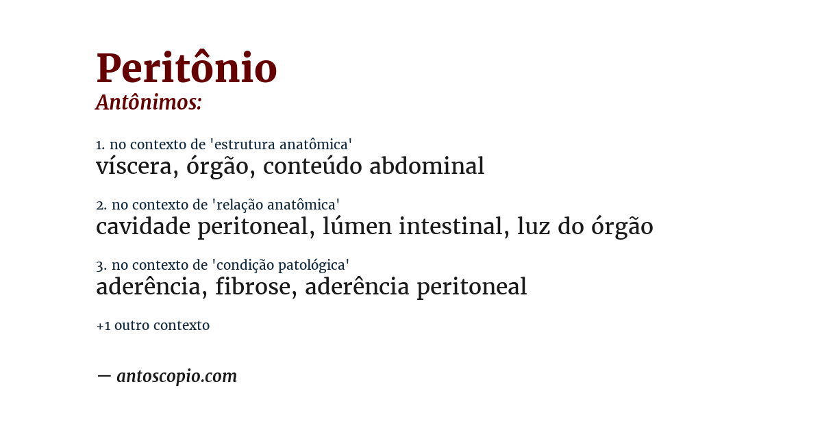 Antônimo de peritônio