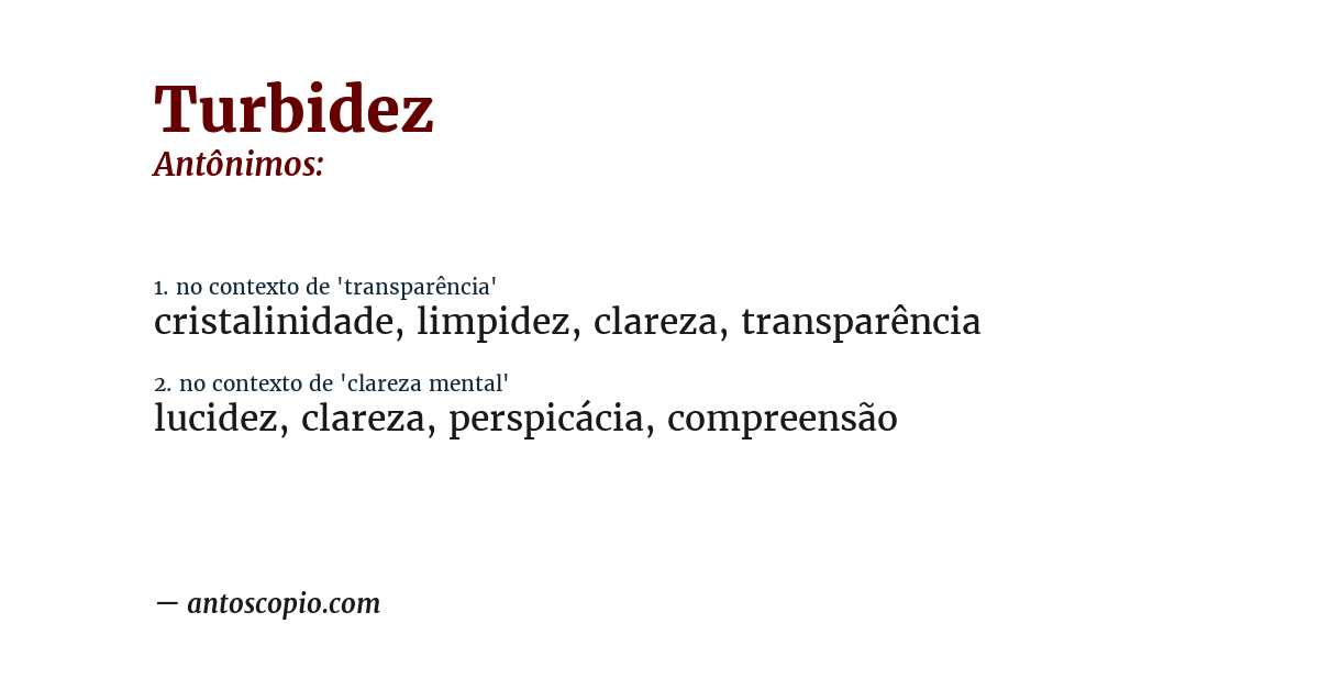 Antônimo de turbidez