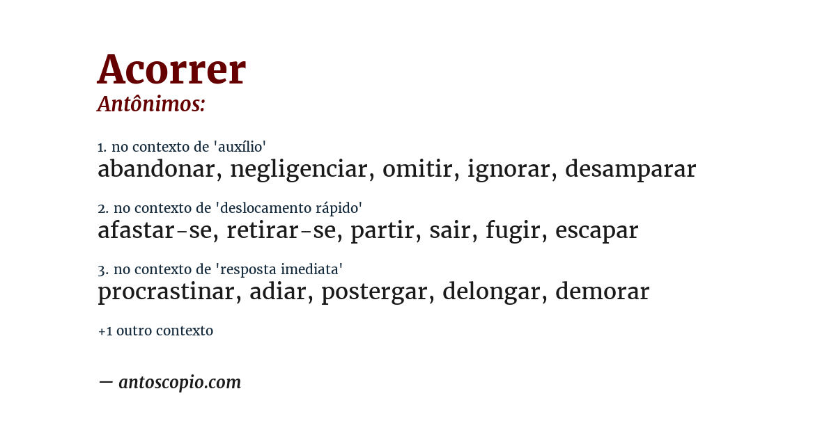 Antônimo de acorrer