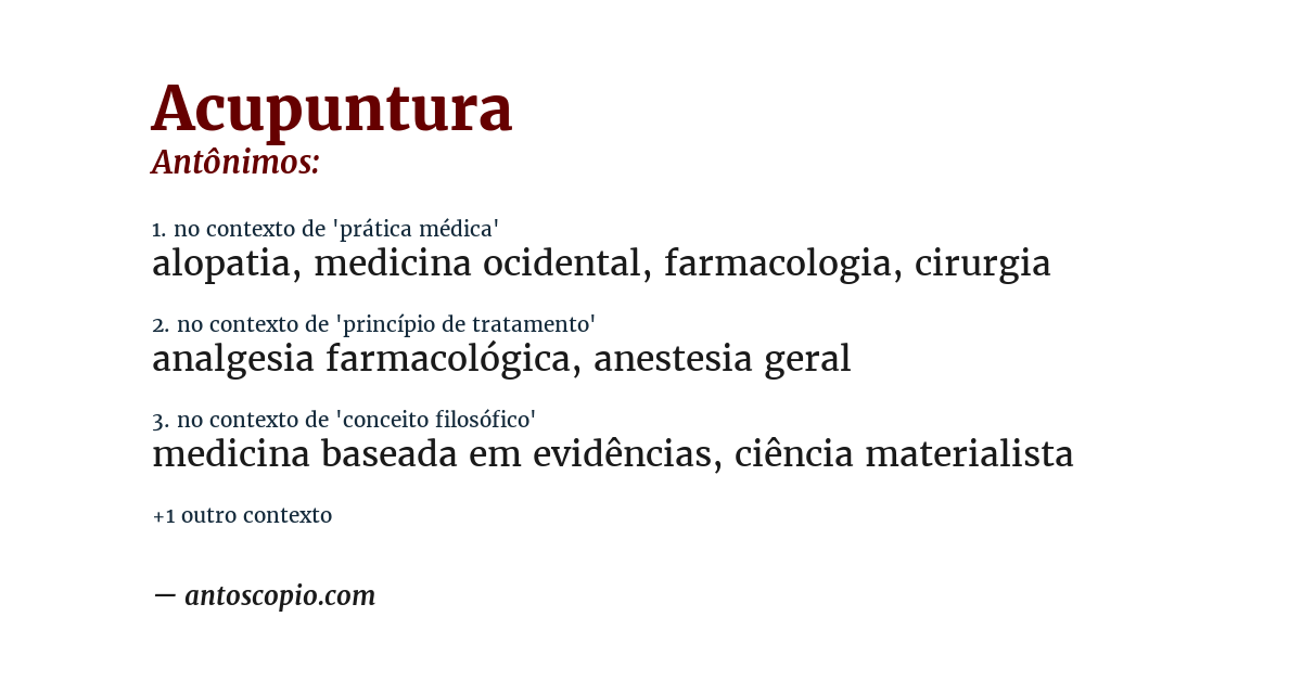 Antônimo de acupuntura