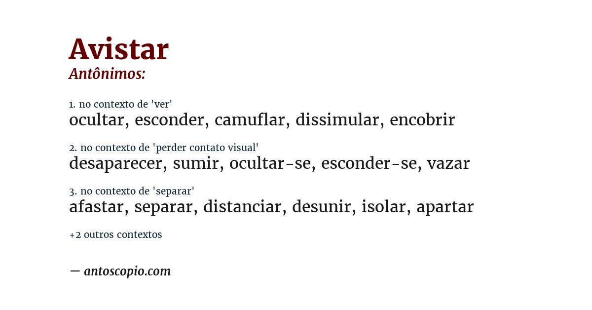 Antônimo de avistar