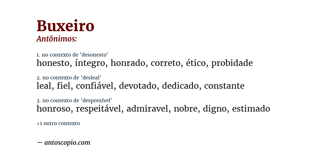 Antônimo de buxeiro