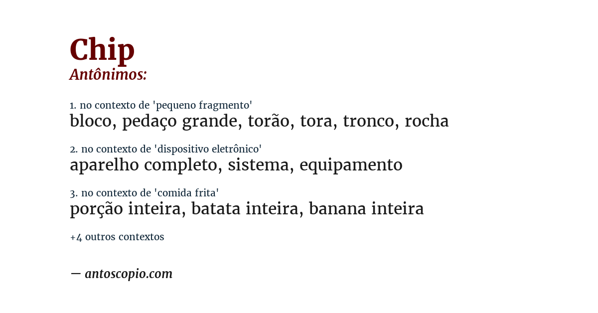 Antônimo de chip