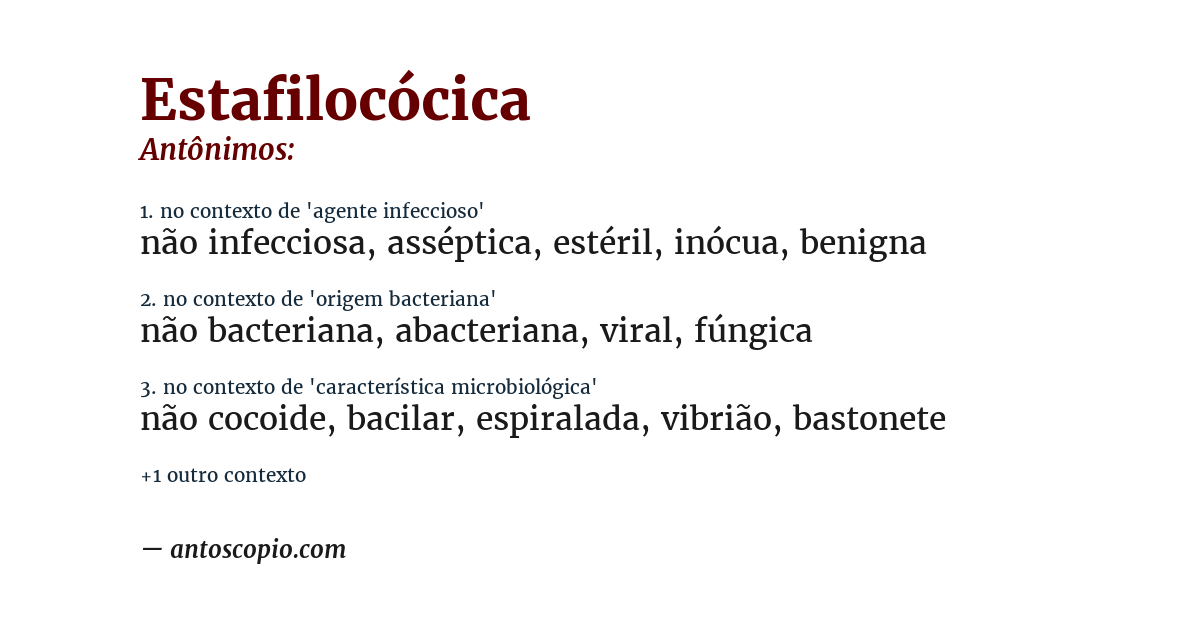 Antônimo de estafilocócica