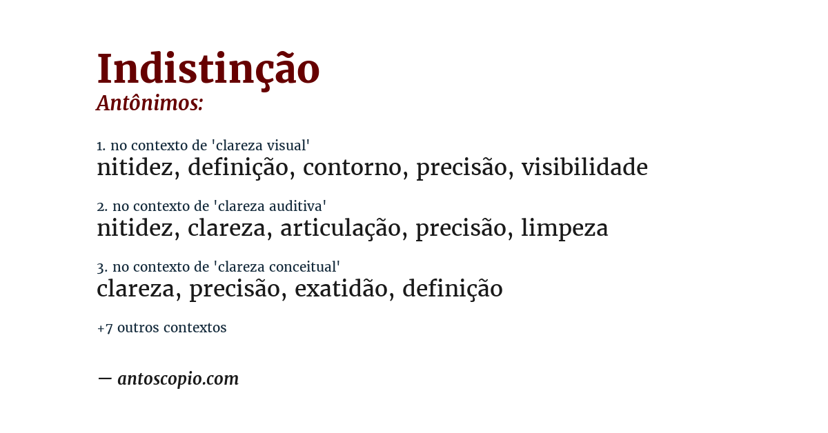 Antônimo de indistinção