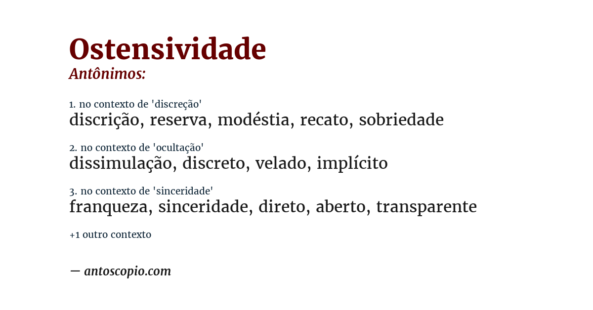Antônimo de ostensividade