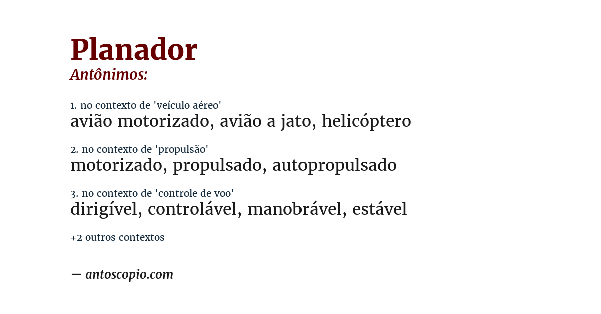 Antônimo de planador