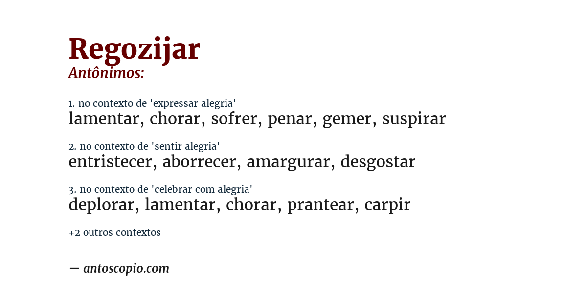 Antônimo de regozijar