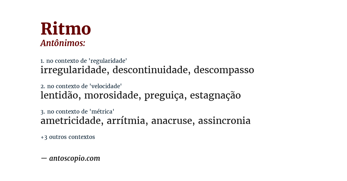 Antônimo de ritmo