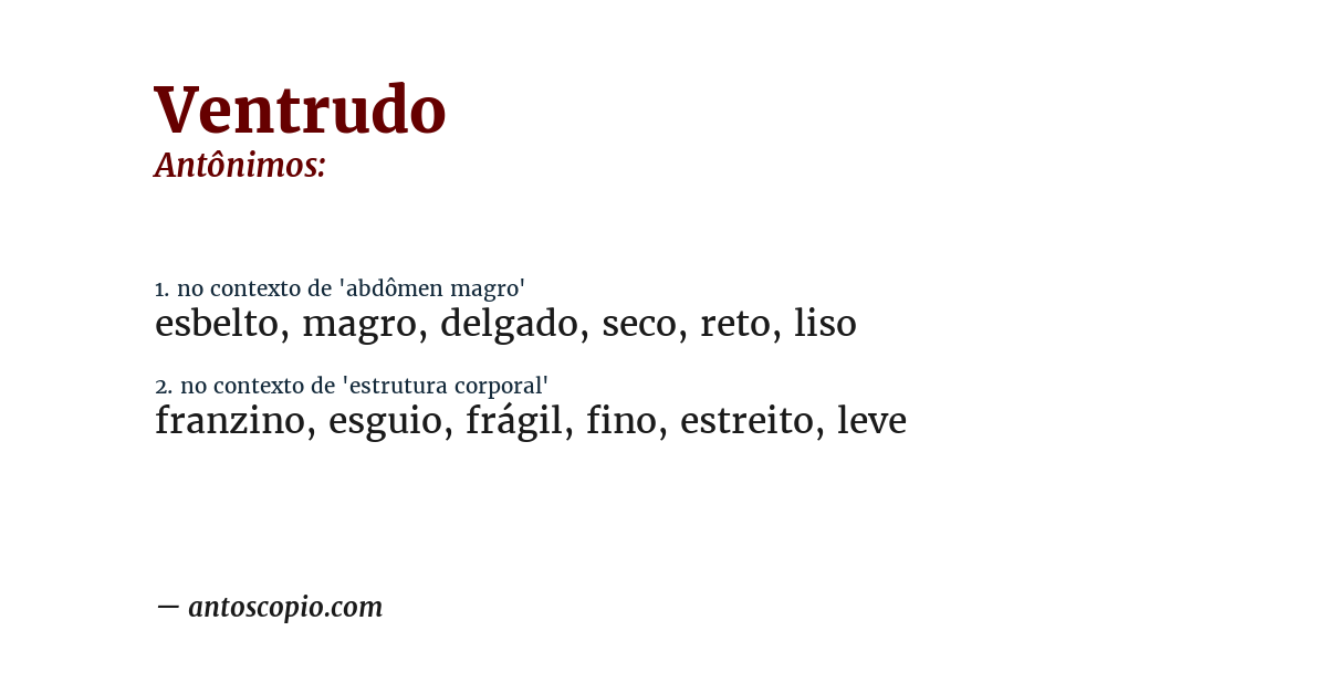 Antônimo de ventrudo