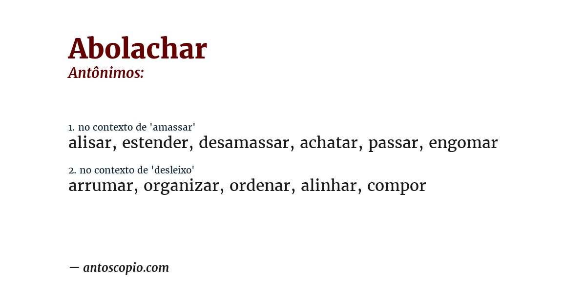 Antônimo de abolachar