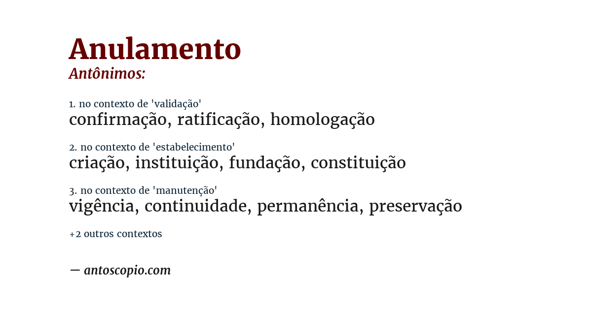Antônimo de anulamento