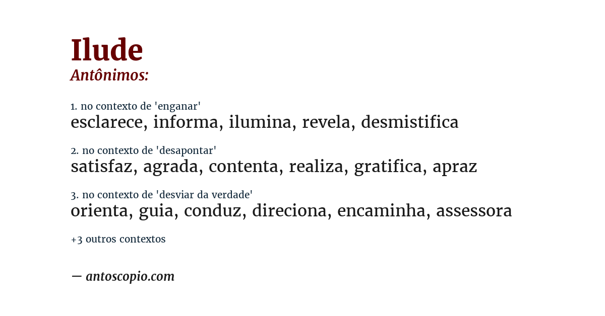 Antônimo de ilude