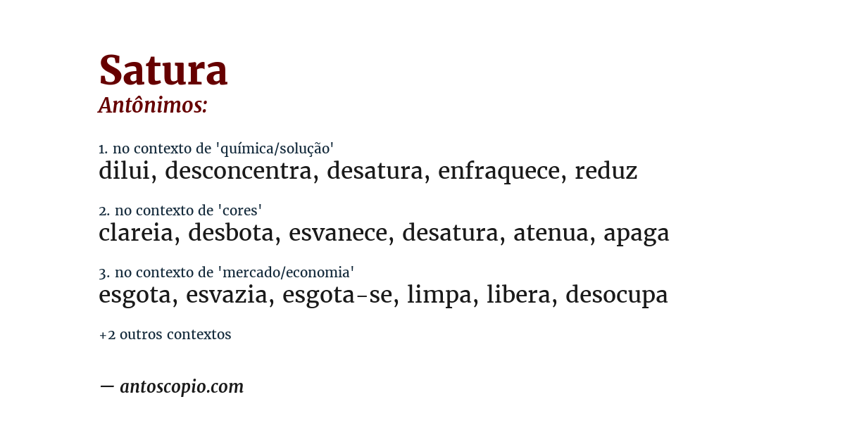 Antônimo de satura