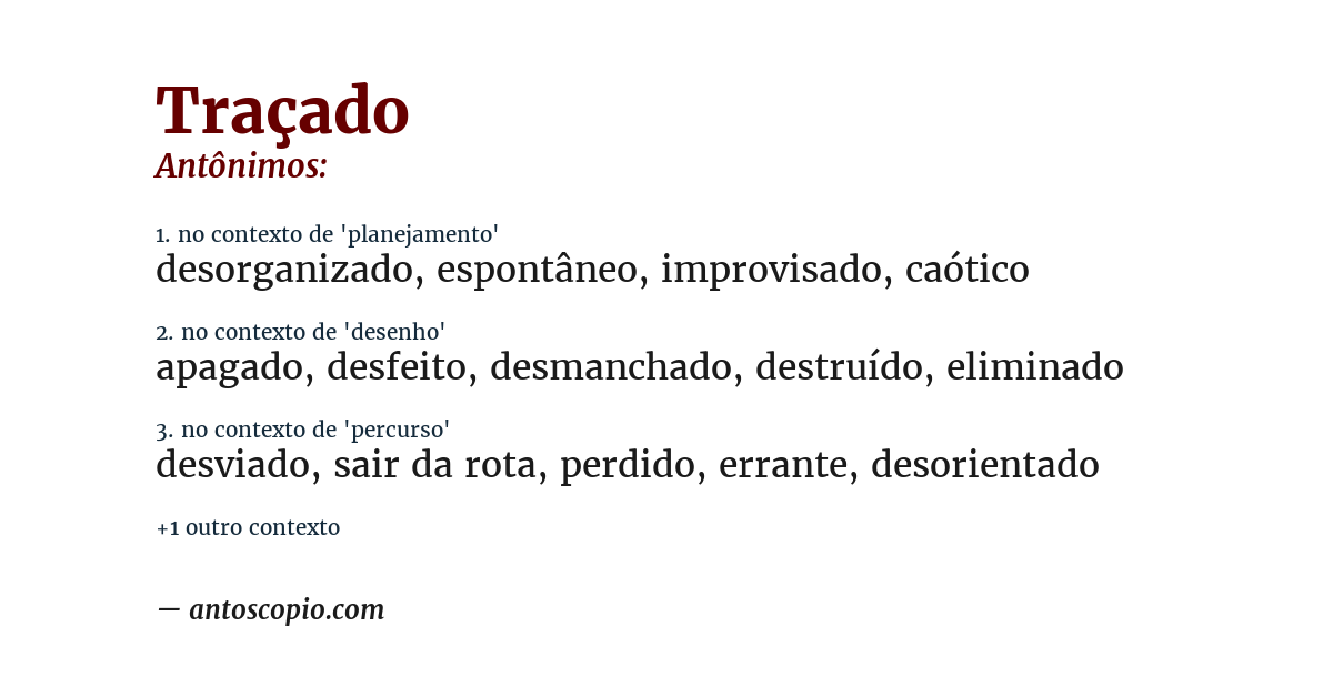 Antônimo de traçado