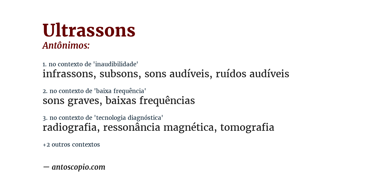 Antônimo de ultrassons