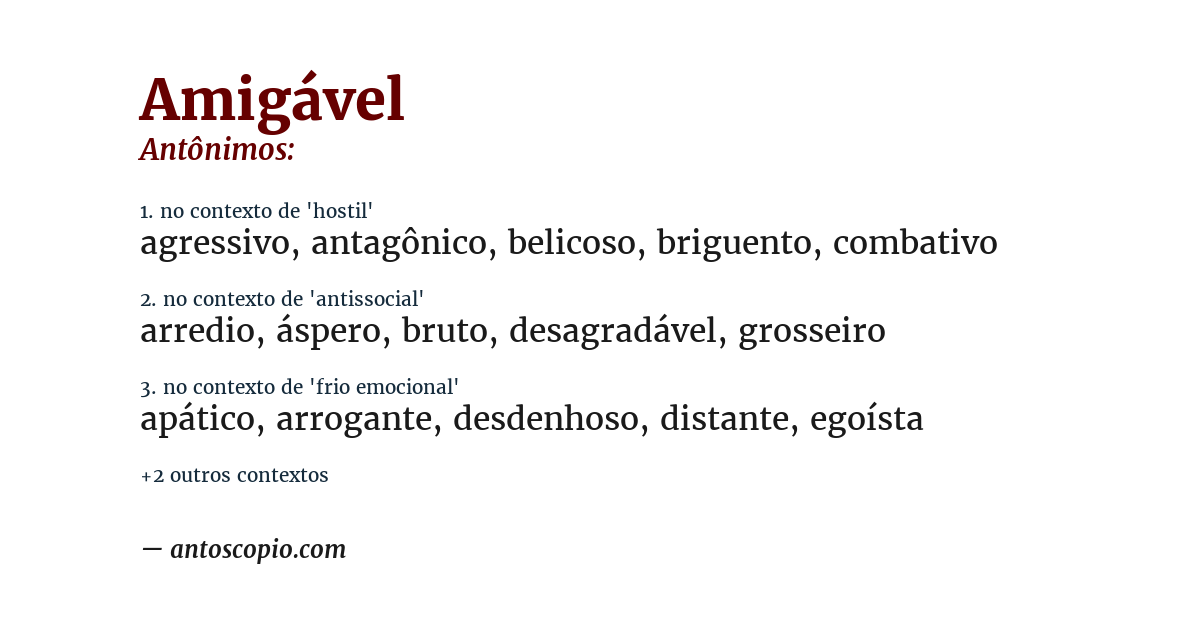Antônimo de amigável