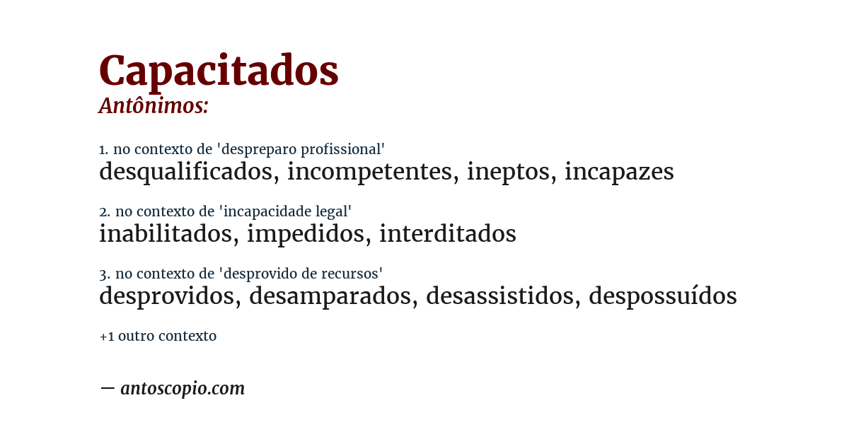 Antônimo de capacitados