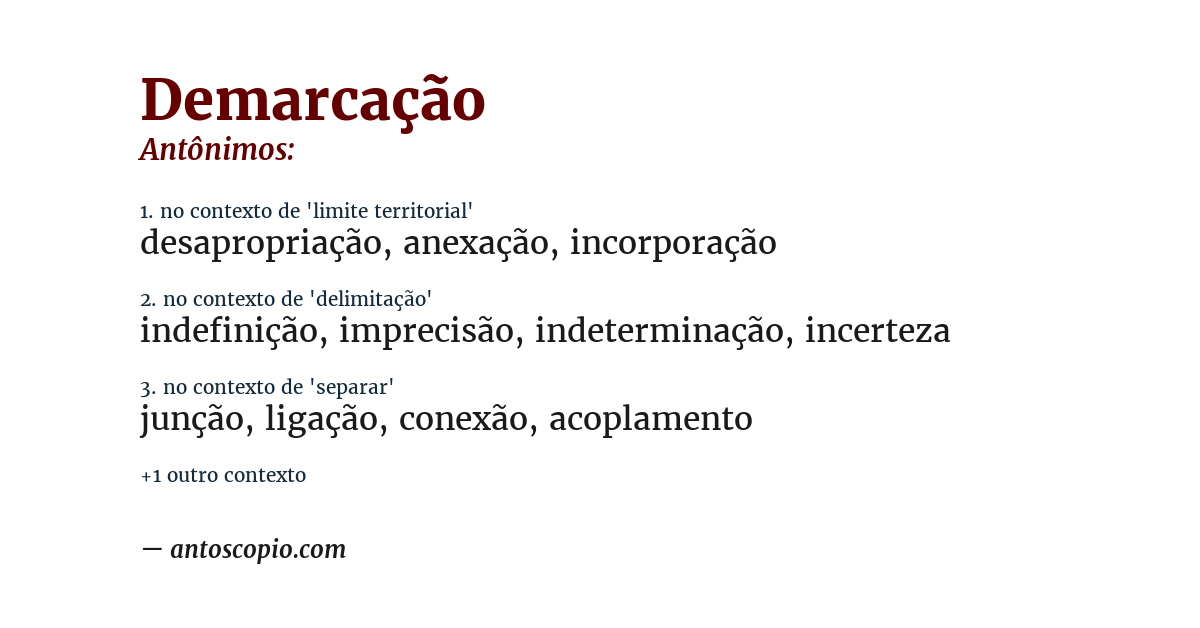 Antônimo de demarcação