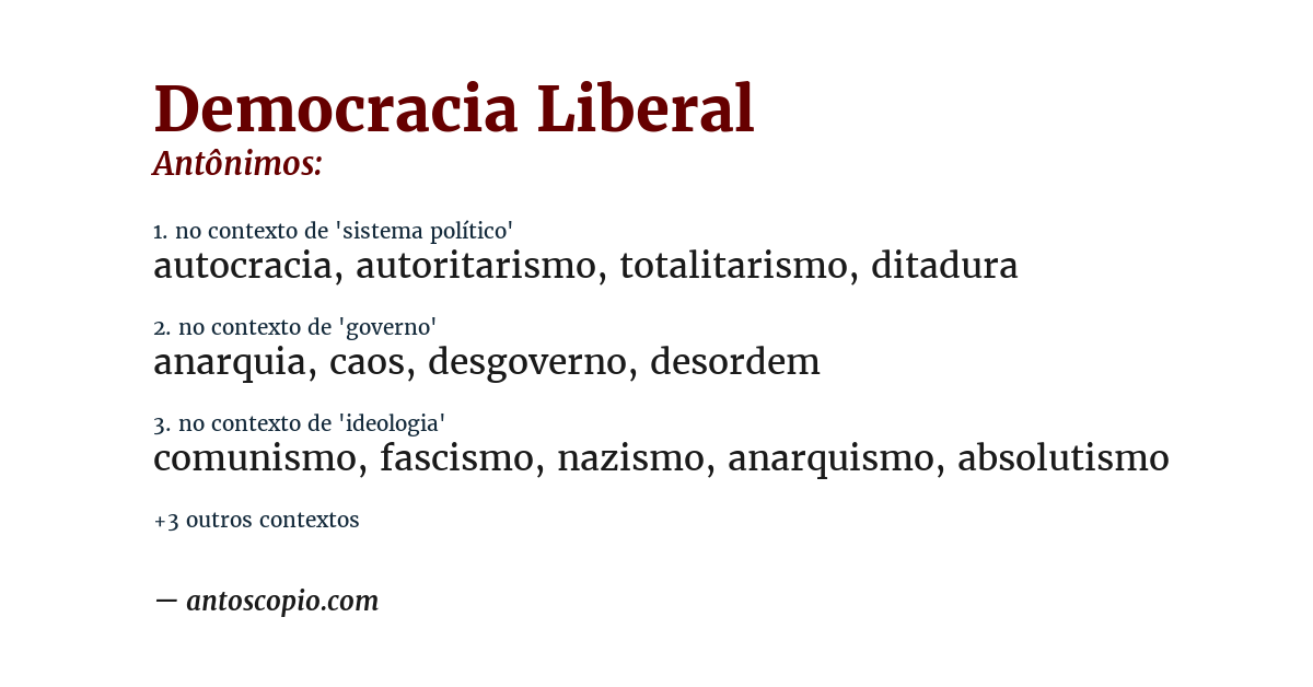 Antônimo de democracia liberal