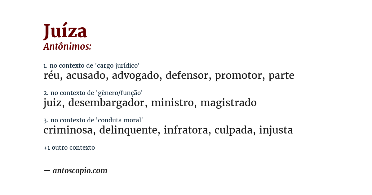 Antônimo de juíza