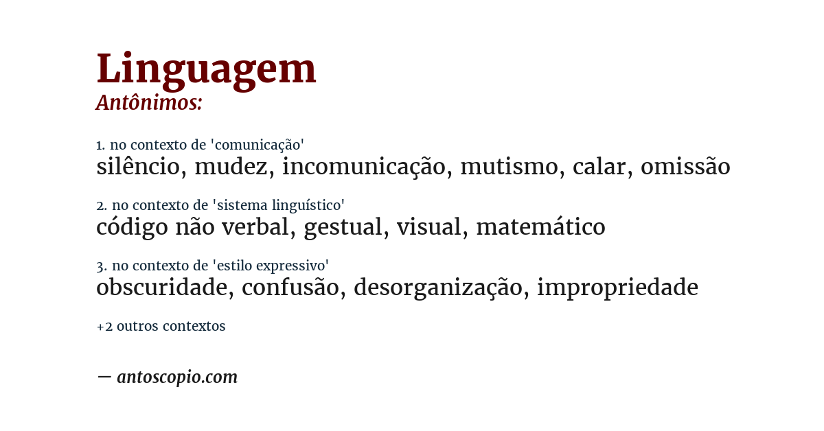 Antônimo de linguagem