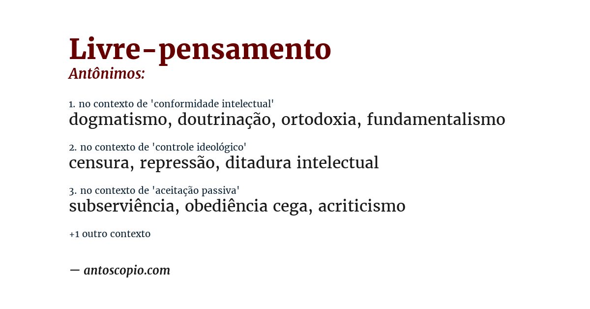 Antônimo de livre-pensamento
