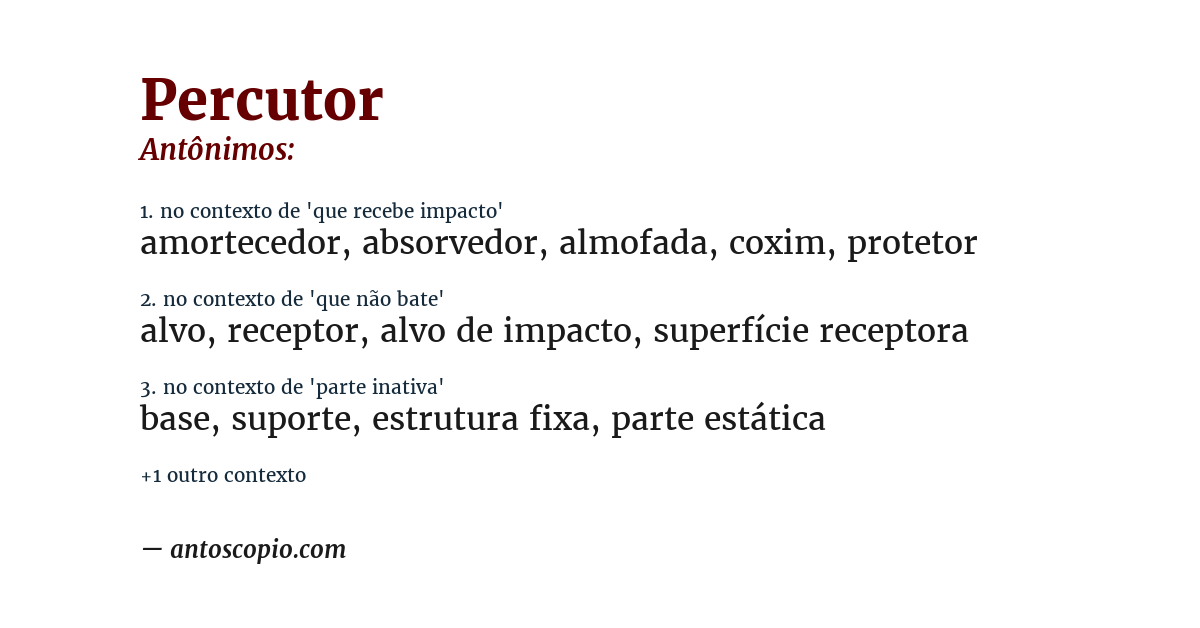 Antônimo de percutor