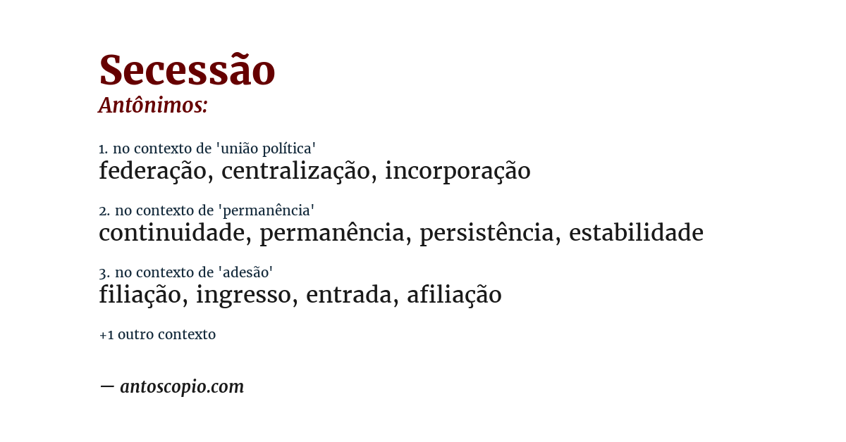 Antônimo de secessão
