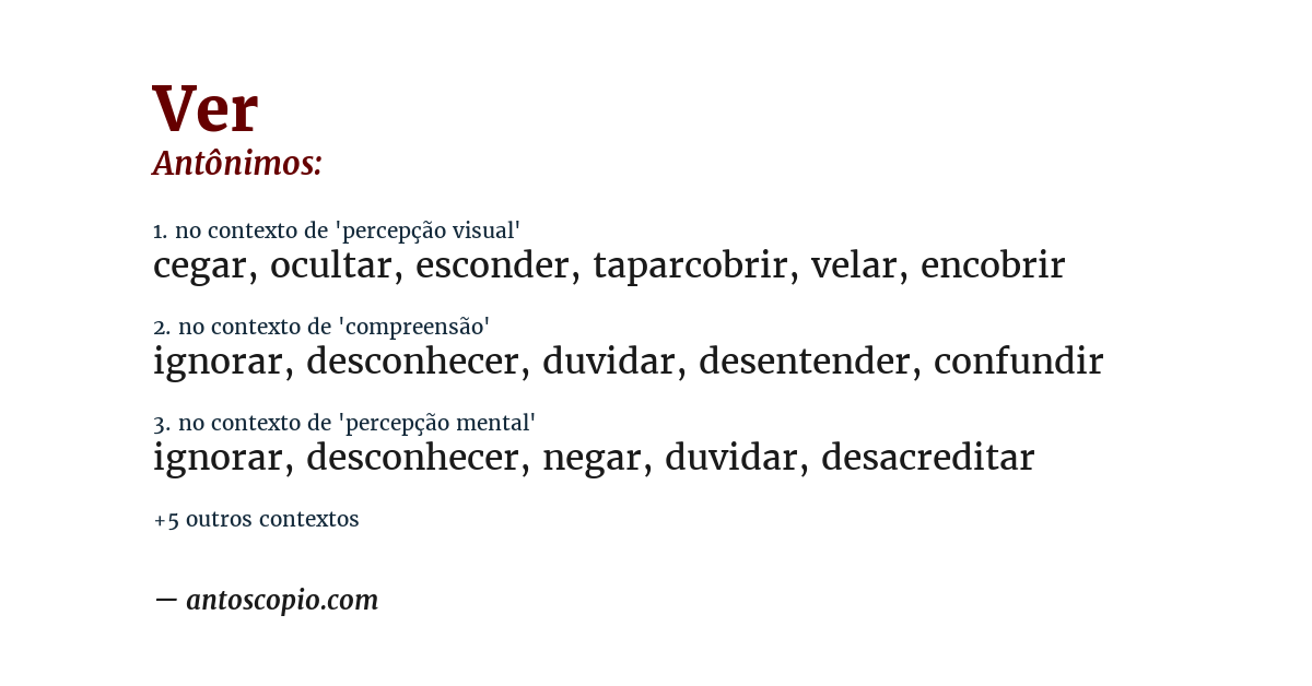 Antônimo de ver