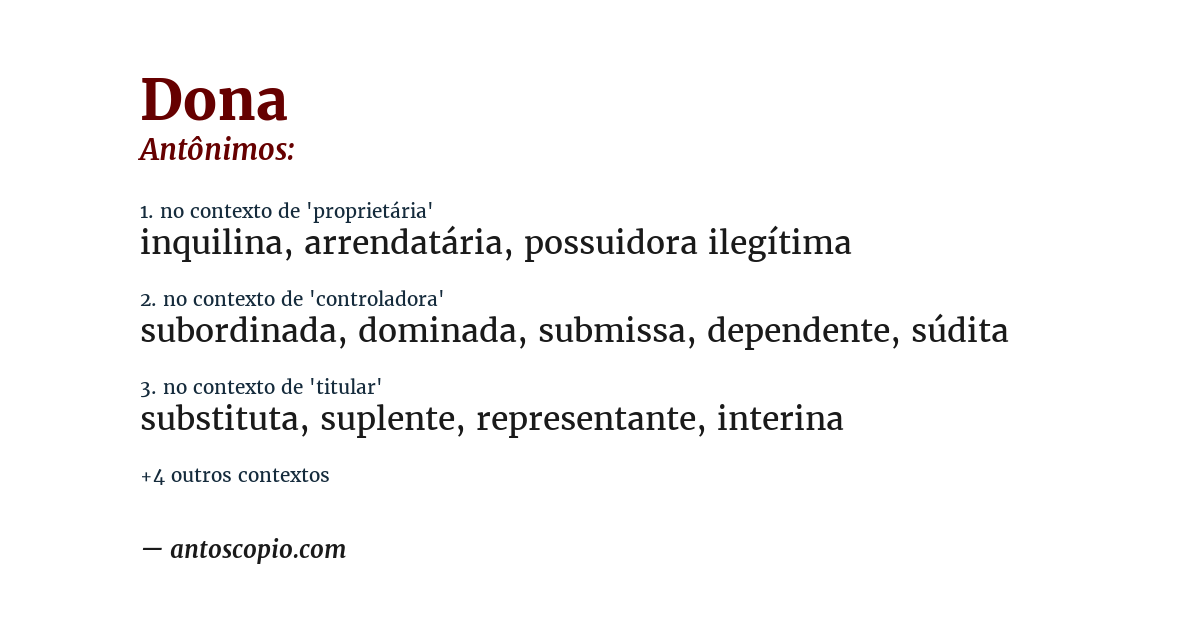 Antônimo de dona