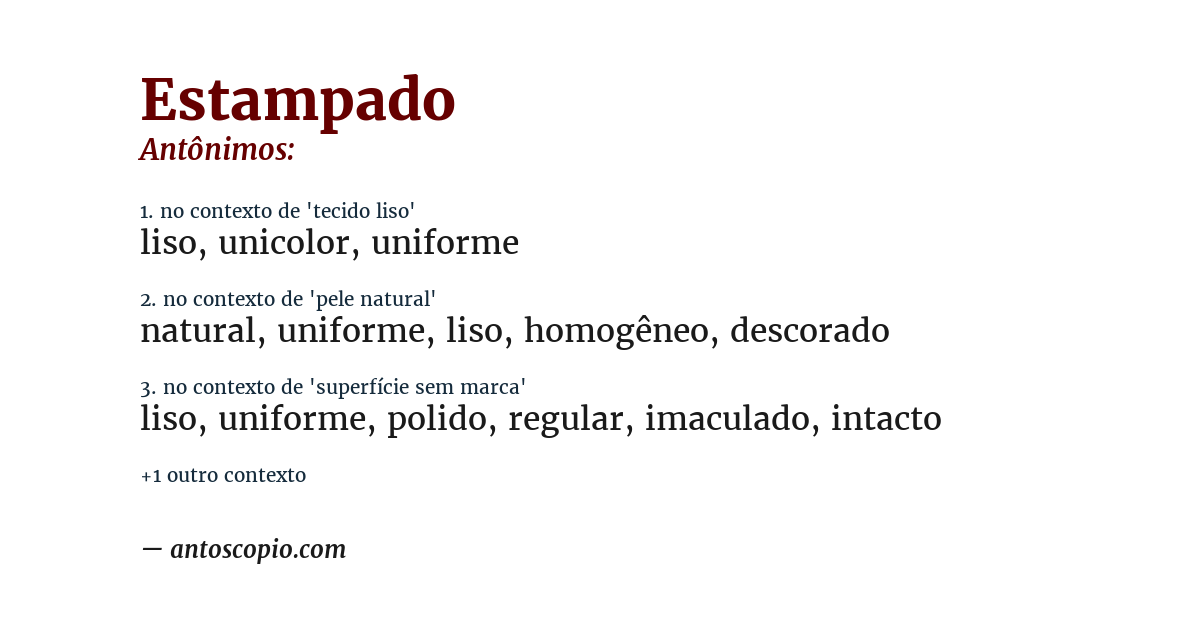 Antônimo de estampado