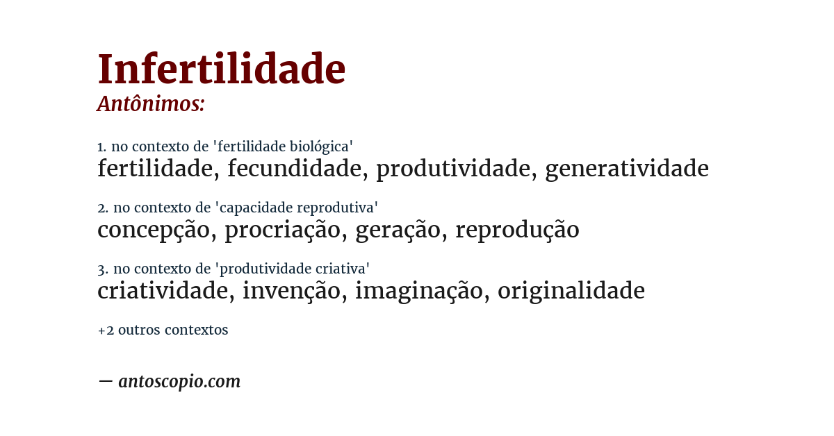 Antônimo de infertilidade