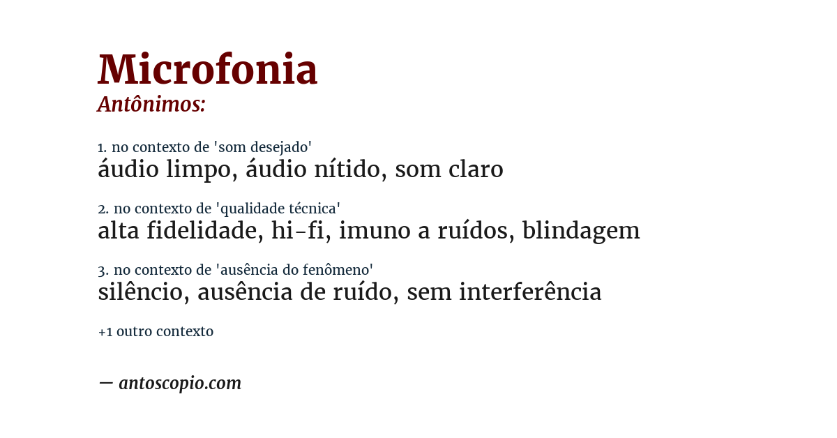 Antônimo de microfonia