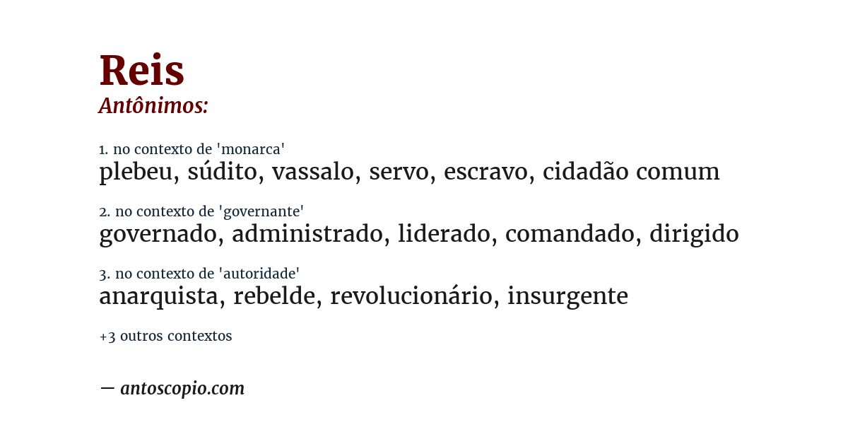 Antônimo de reis