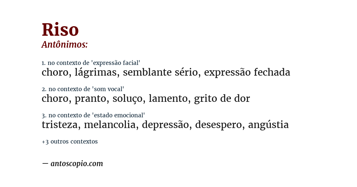 Antônimo de riso