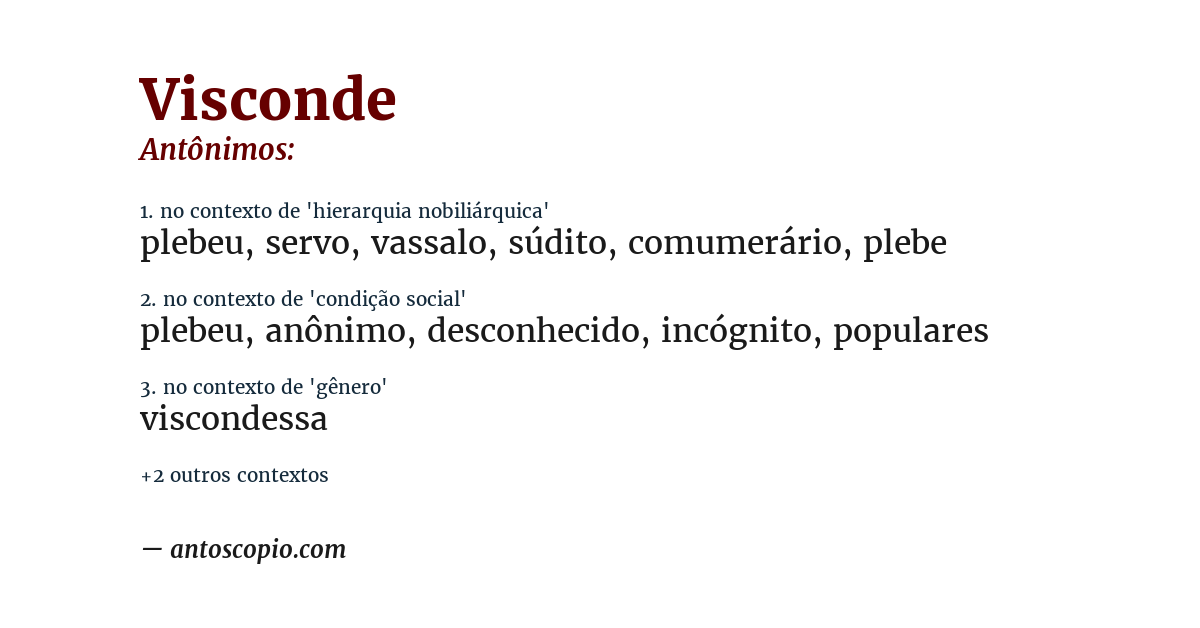 Antônimo de visconde