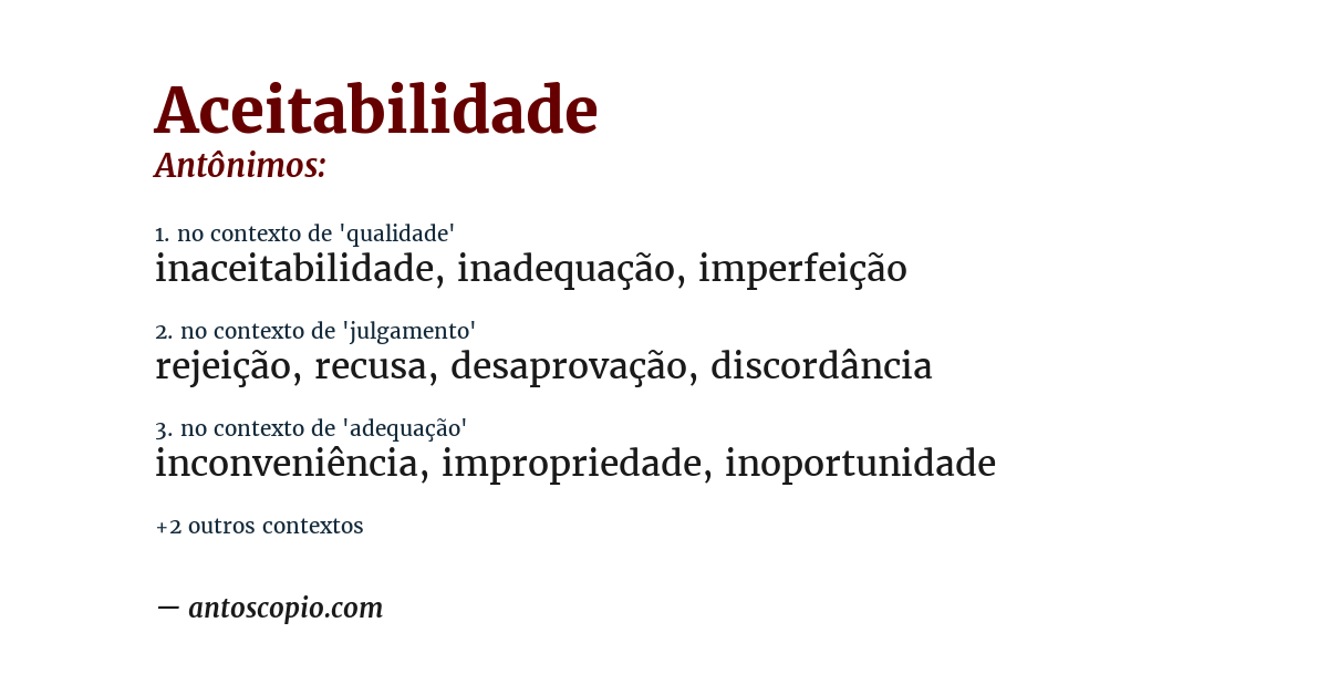 Antônimo de aceitabilidade