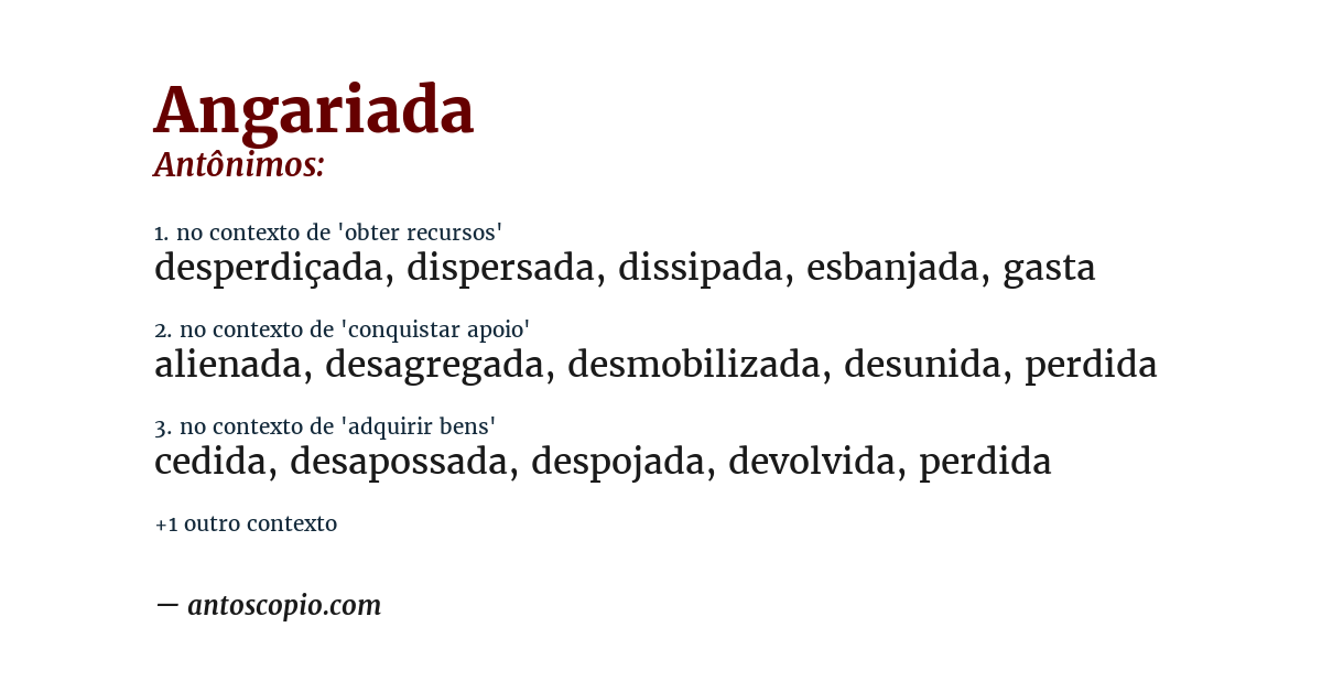 Antônimo de angariada