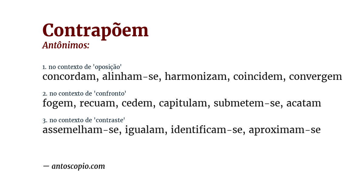 Antônimo de contrapõem