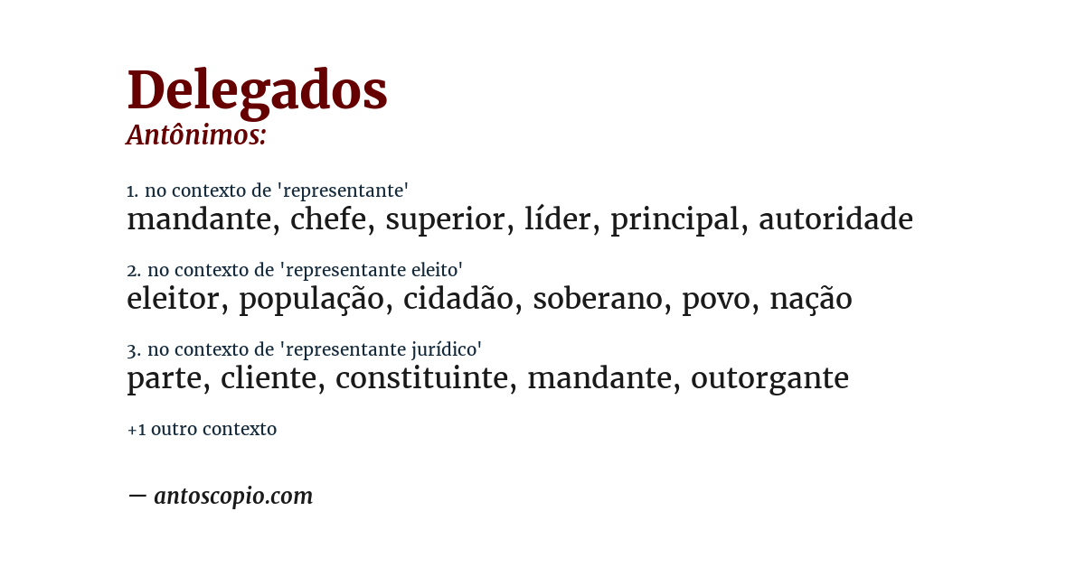 Antônimo de delegados