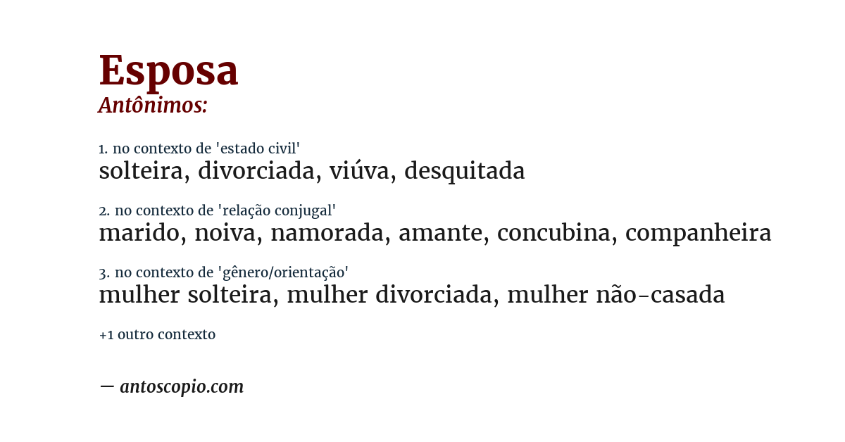Antônimo de esposa