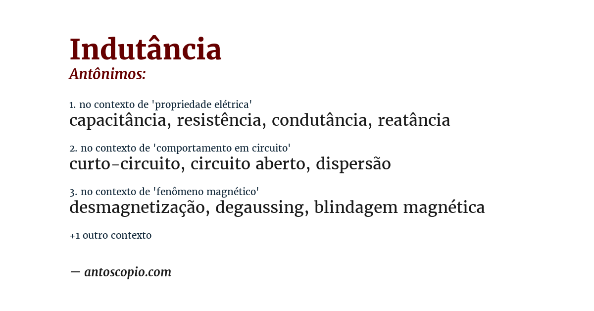 Antônimo de indutância